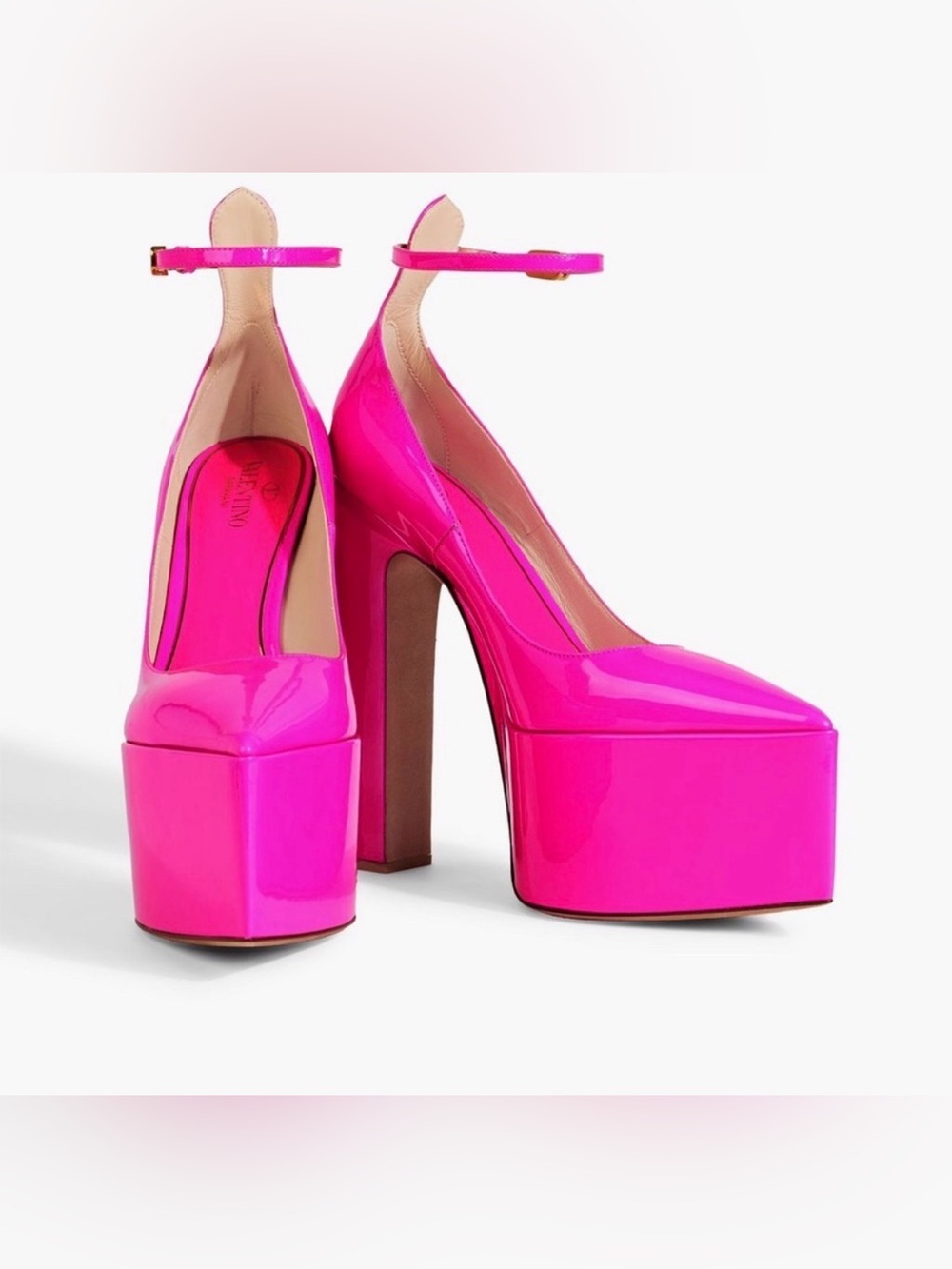 Valentino Hot Pink Patent Tan-go